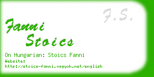 fanni stoics business card